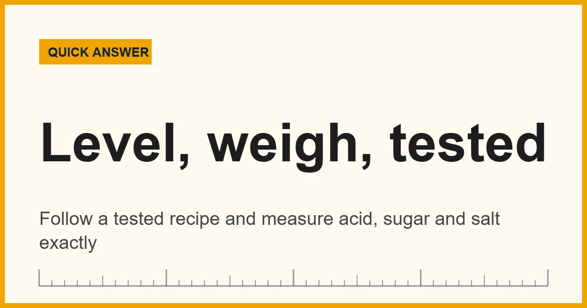 Quick answer card: how to measure ingredients for canning with cups, spoons and a scale