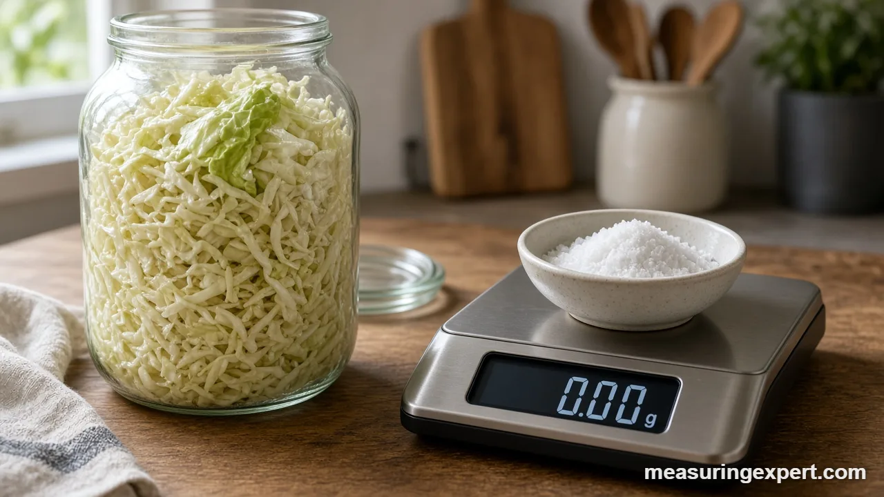 Fermentation jar and kitchen scale used to measure ingredients for fermentation