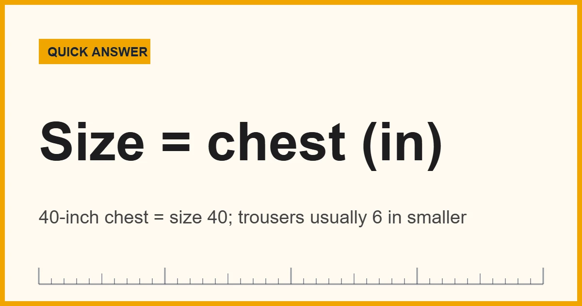 How to measure for a suit: jacket size equals chest in inches