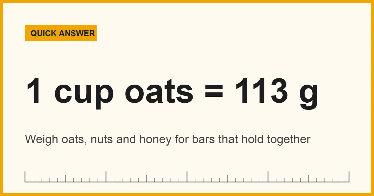 Kitchen scale with oats, nuts and honey to measure granola bar ingredients