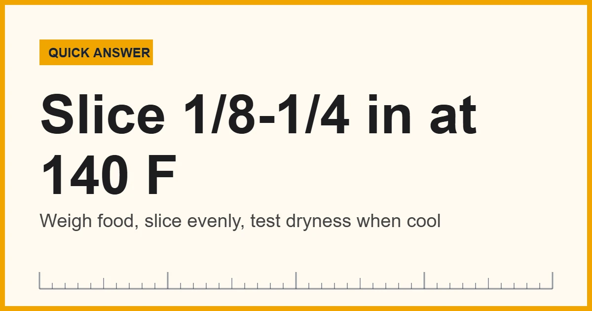 Quick answer card on how to measure ingredients for dehydrating