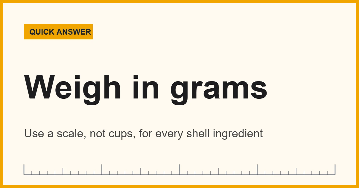 Measure ingredients for macarons: 85 g almond flour, 100 g confectioners sugar, 75 g egg whites