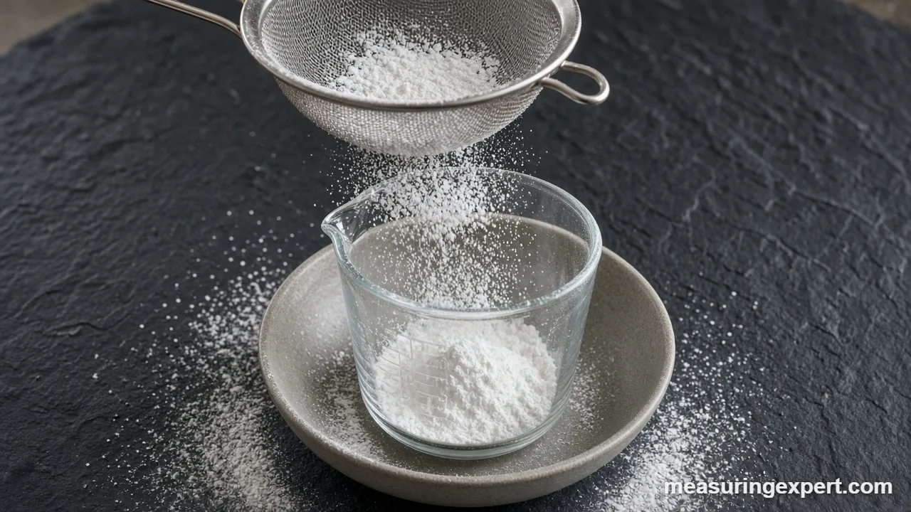 How to measure powdered sugar step by step