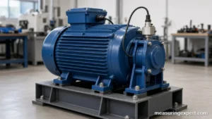 Sensor mounted on a motor bearing housing to measure vibration