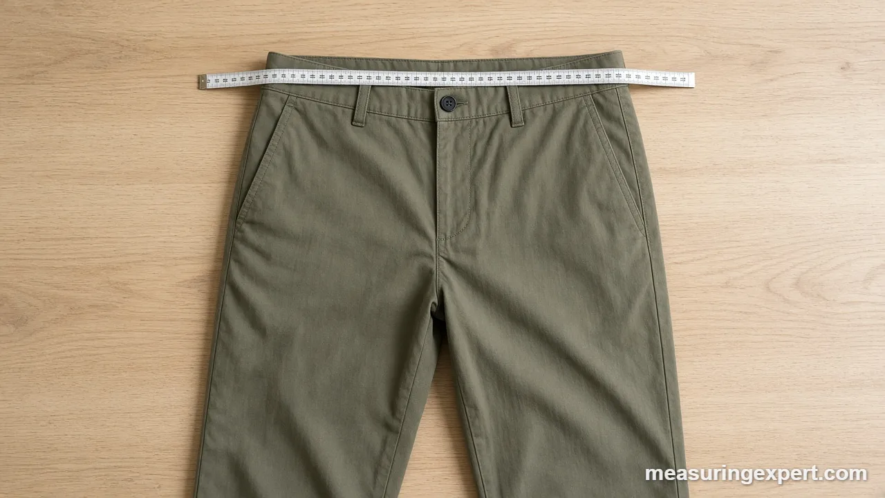 Measure waist for pants on the line where the waistband sits, not only at the natural waist