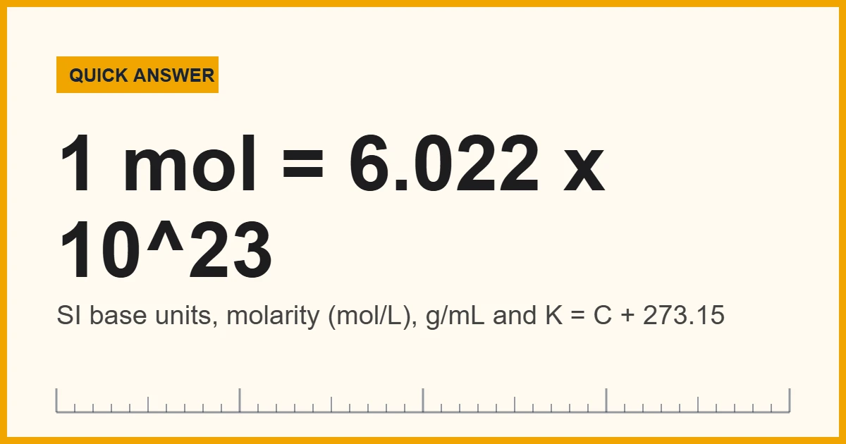 Measurement units in chemistry: the SI base units, the mole, molarity and kelvin at a glance