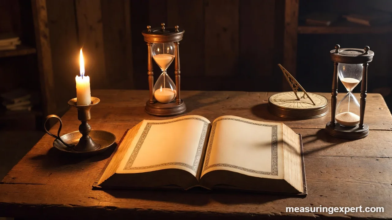 Candlelit manuscript and hourglass, where the 90-second moment comes from
