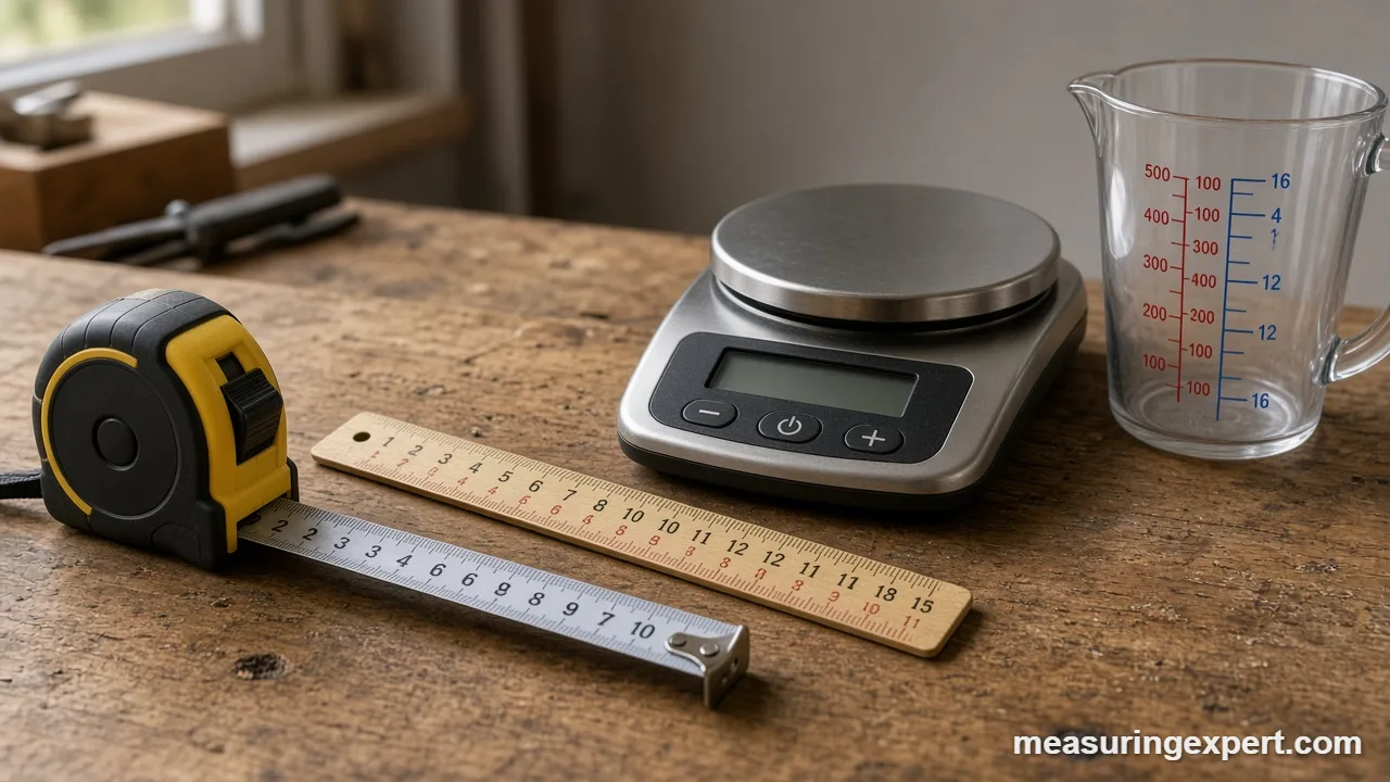 Metric vs imperial measuring tools side by side