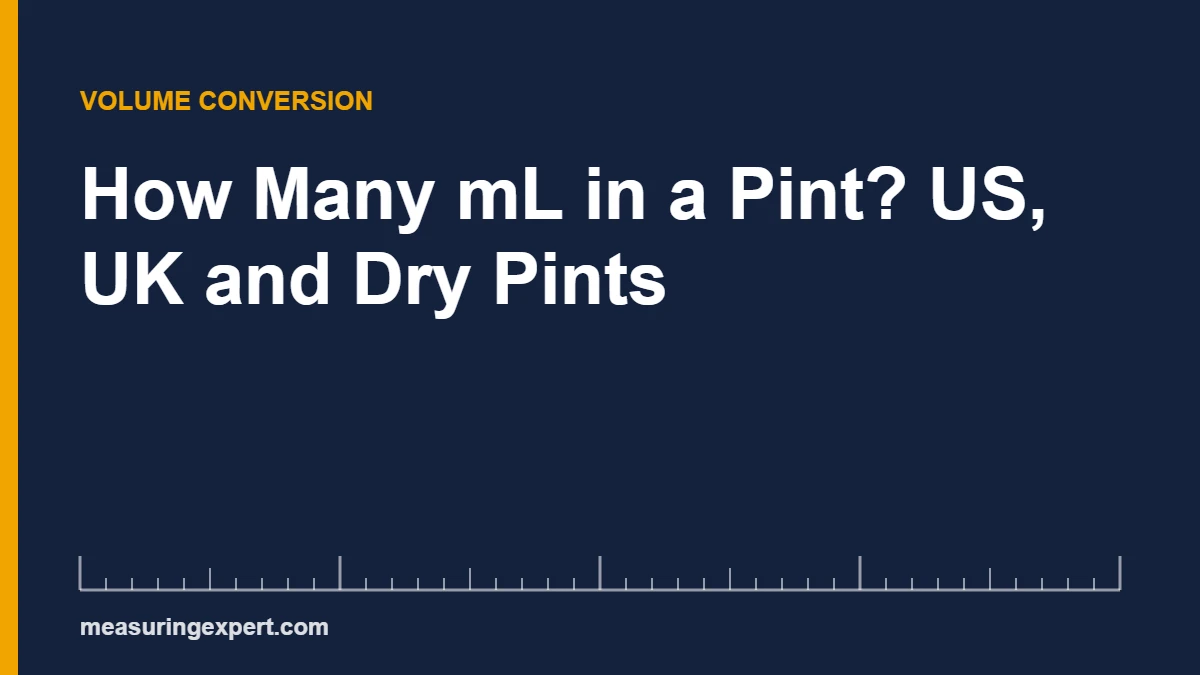 Chart showing how many ml in a pint: 473 mL in a US pint and 568 mL in a UK pint