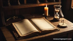 Medieval desk with hourglass and candle, how long a moment is