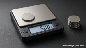 Nickel weight on a digital scale