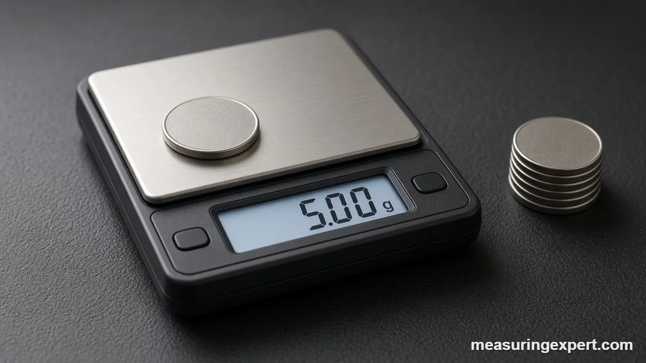 Nickel weight on a digital scale