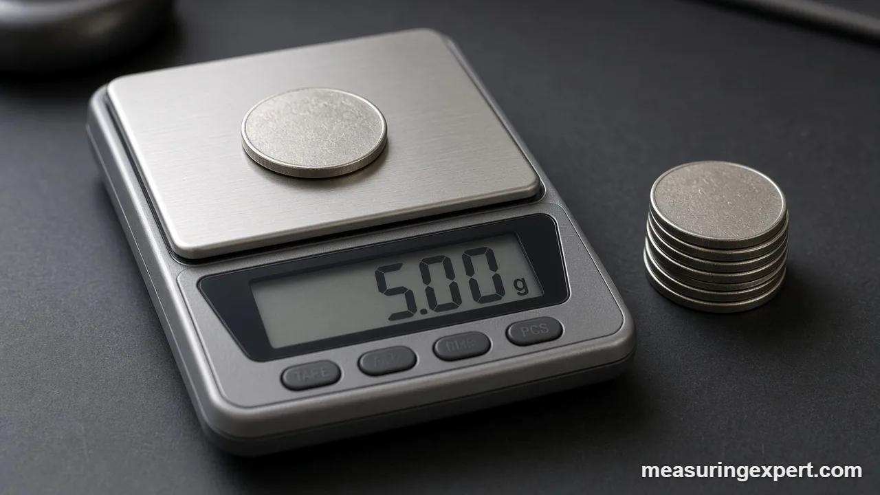 Nickel weight compared with other US coins
