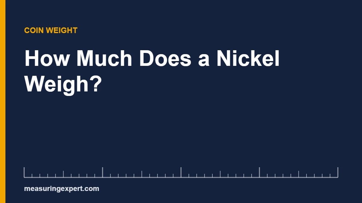 Nickel weight card showing one US nickel equals 5 grams or about 0.176 ounces