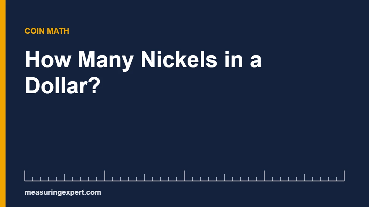 How many nickels in a dollar: 20 nickels make 1 dollar and weigh 100 grams