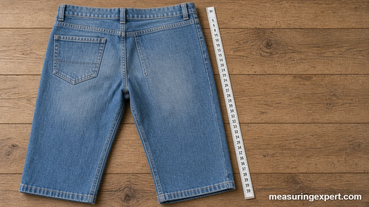 Outseam measurement on a pair of jeans