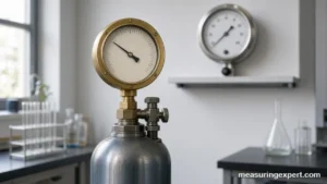 Pressure of a gas read on a gauge