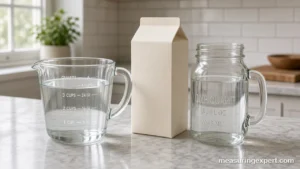 Quart measurement in a jug and jar