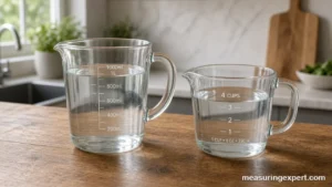 Measuring jug and quart cup showing how many quarts in a liter