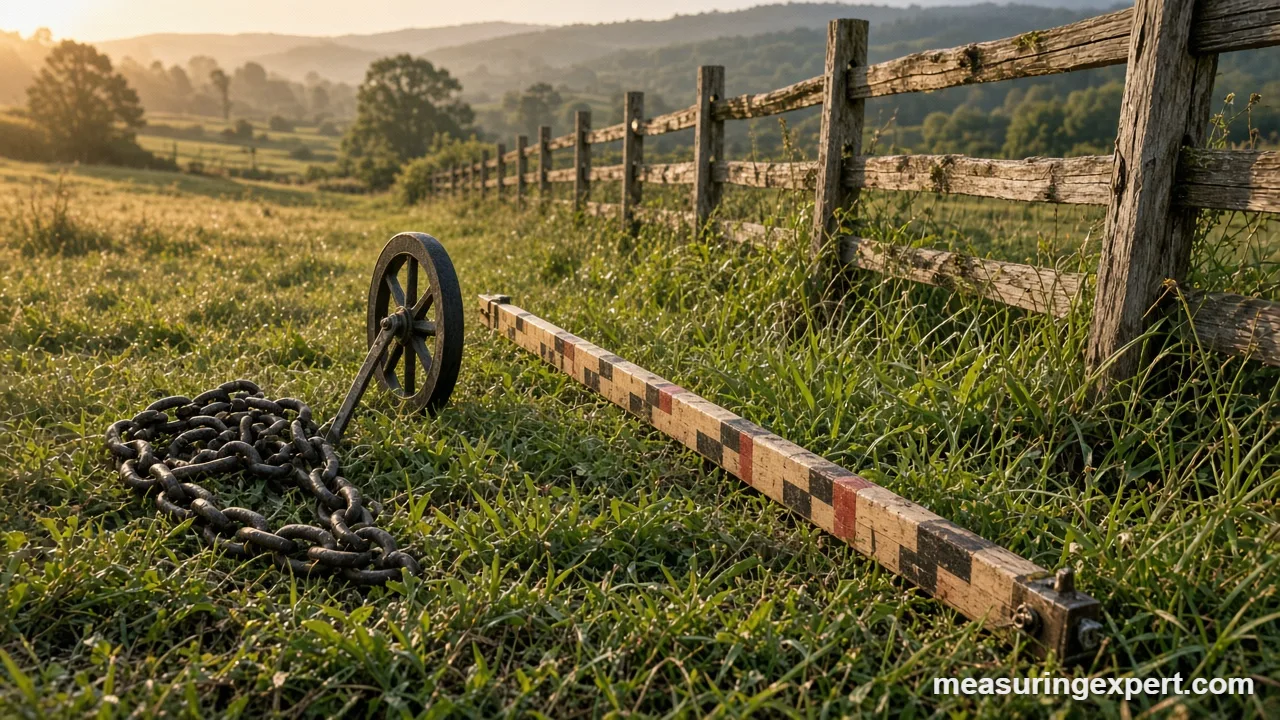 Rod measurement along a field boundary