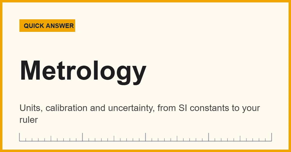 The science of measurement, called metrology, defines units, calibration and uncertainty