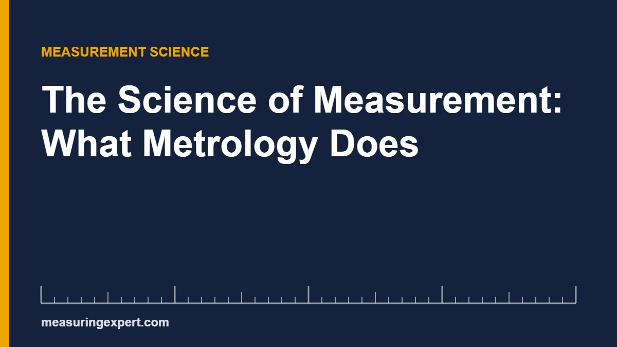 The science of measurement, called metrology, defines units, calibration and uncertainty