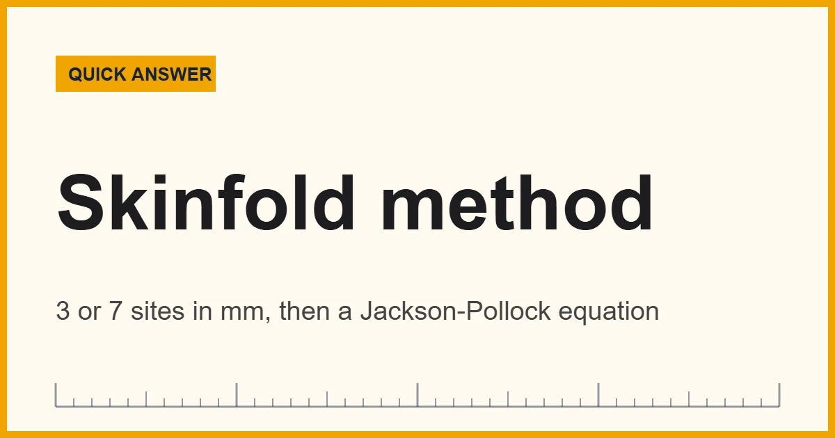 Skinfold calipers measure a pinched fold of skin and fat in millimeters to estimate body fat