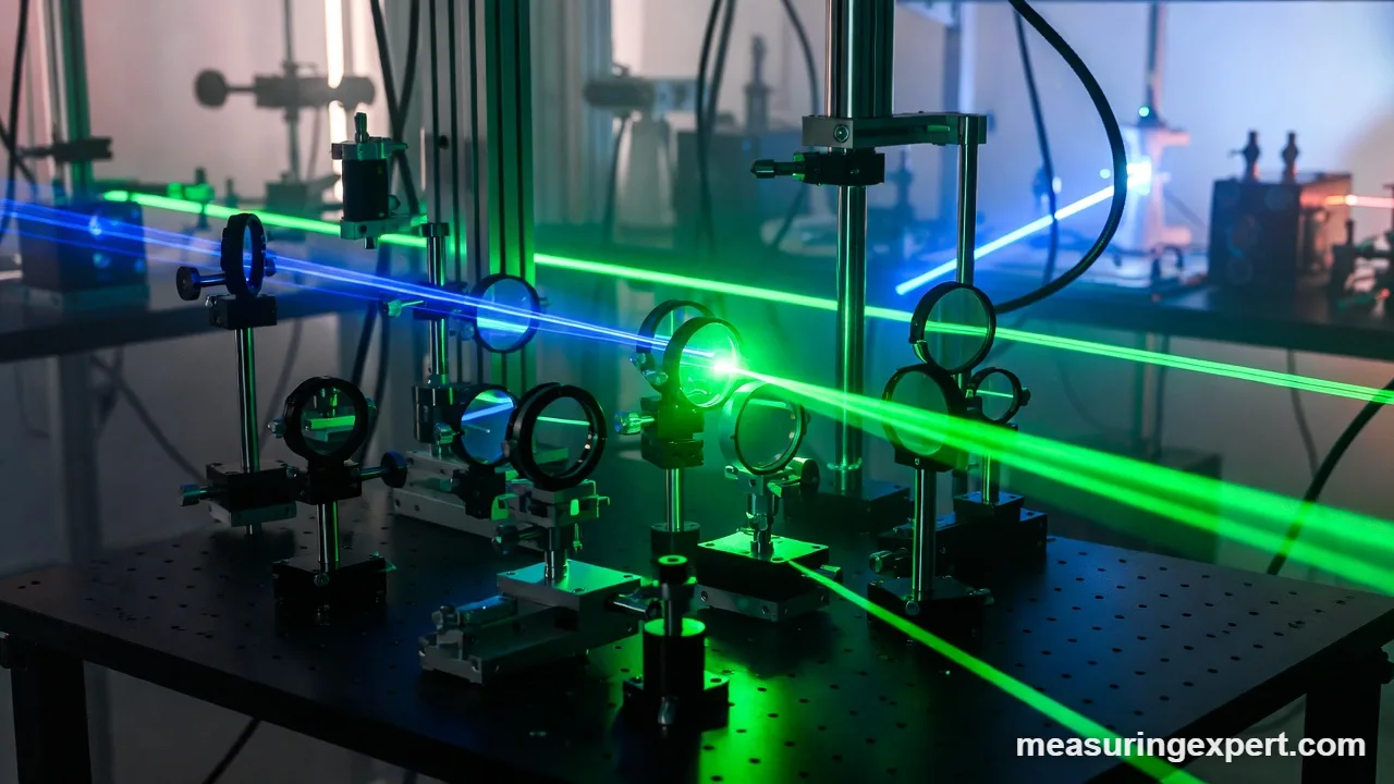 Laser beams in a physics lab, the smallest unit of time ever measured