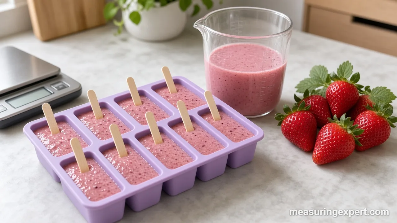 Finished smoothie popsicles ready to unmold