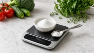 Measure sodium by weighing table salt on a digital kitchen scale