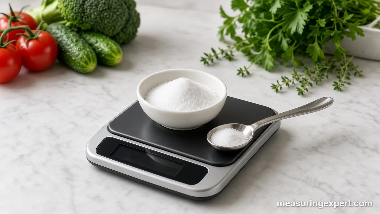 Measure sodium by weighing table salt on a digital kitchen scale
