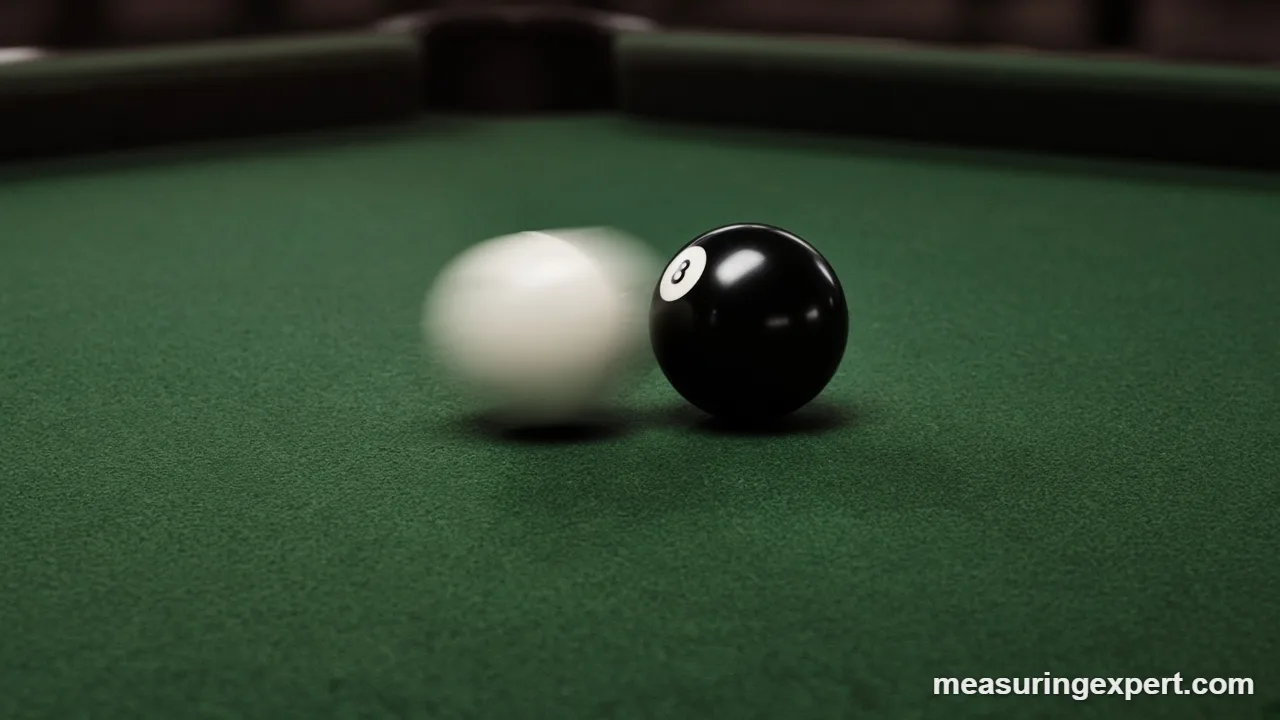 Speed after a collision of billiard balls