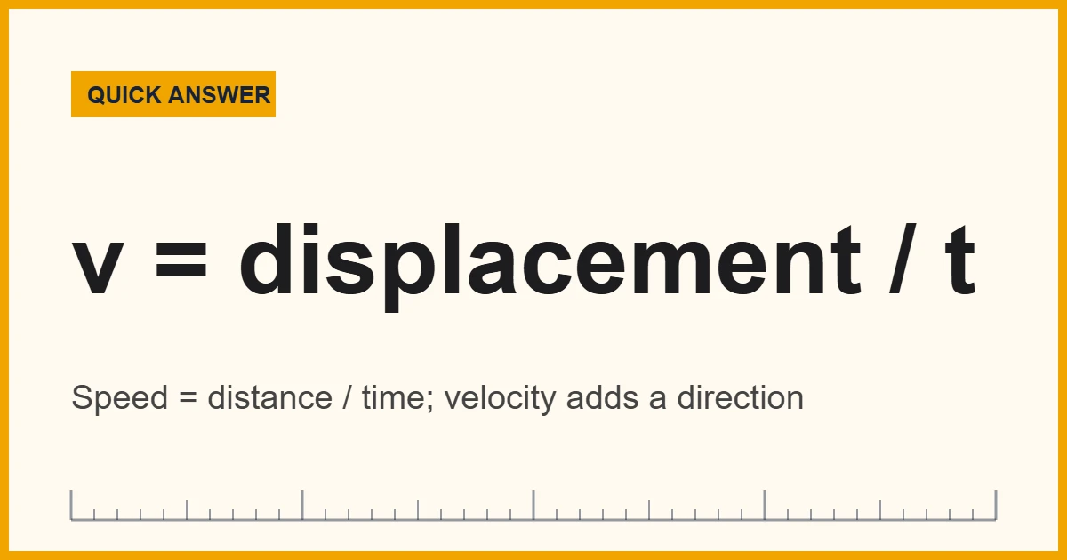 Speed and velocity compared: distance over time versus displacement over time