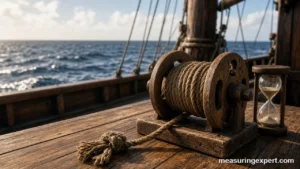 Speed in knots measured with a chip log