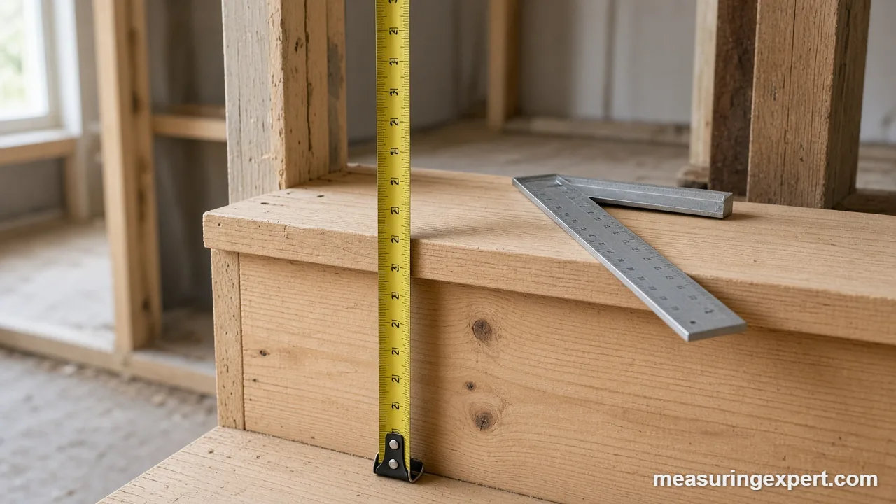 Stair dimensions measured with a tape and square