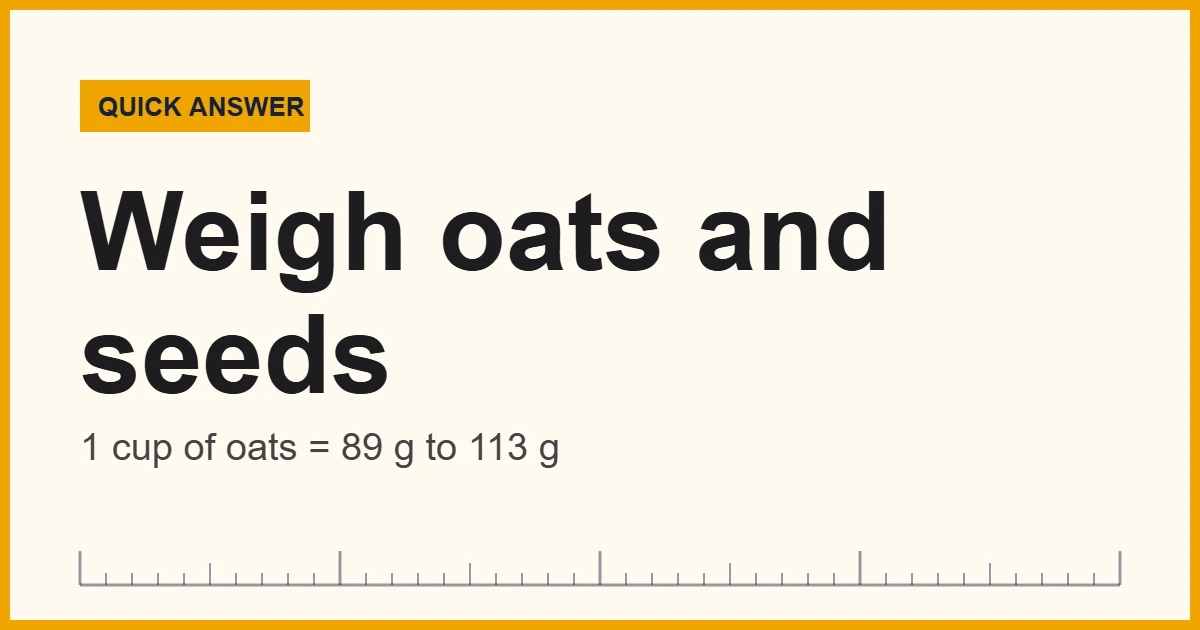 Measure superfood bowl ingredients with a scale, oats, chia seeds and fruit