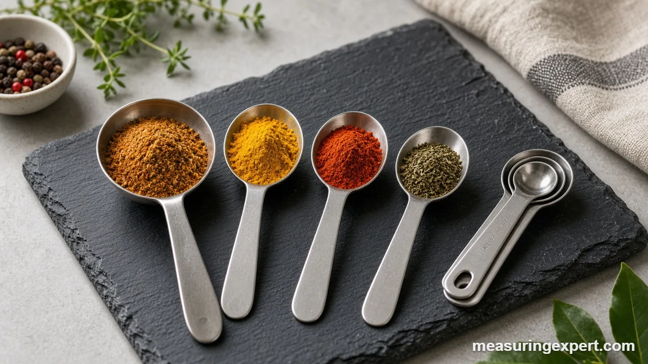 Measuring spoon sizes for tablespoons to teaspoons
