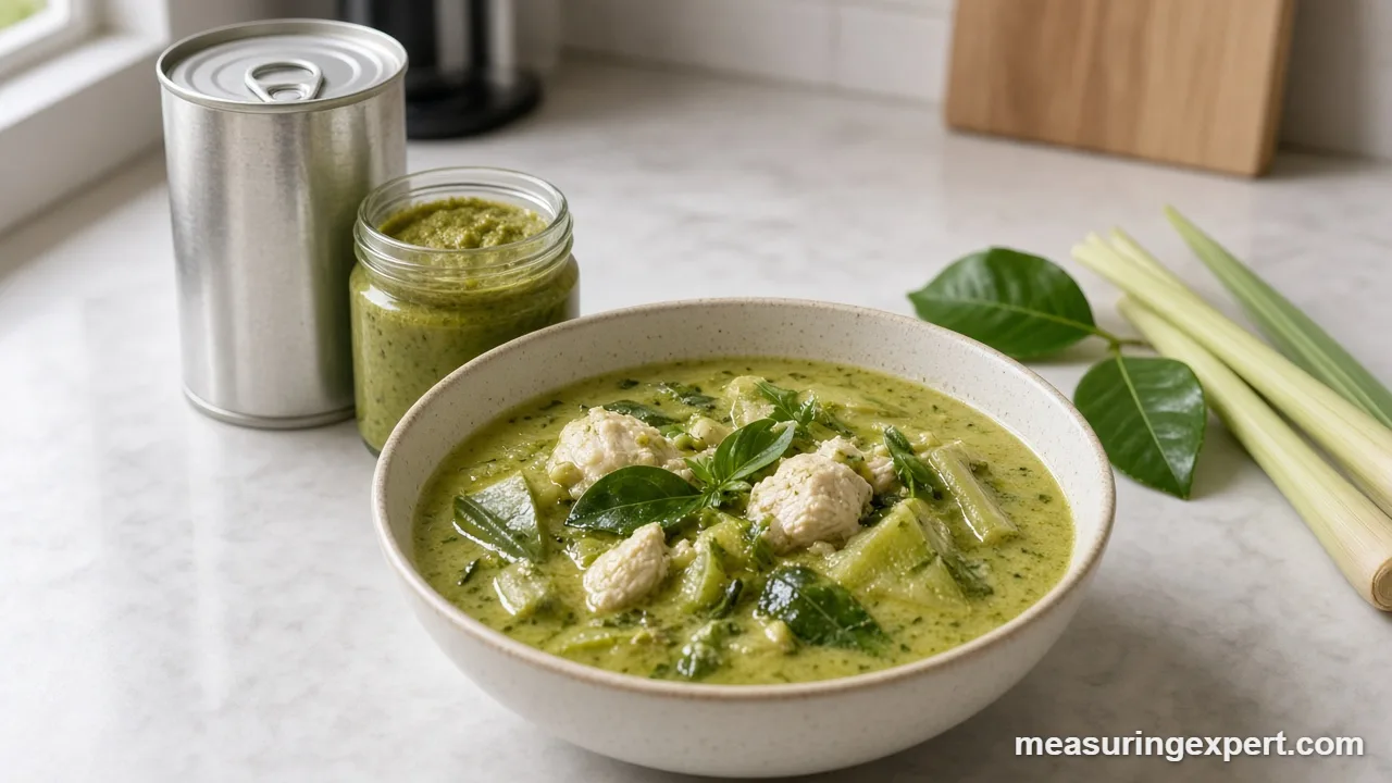 Digital scale and spoons for Thai curry measurements