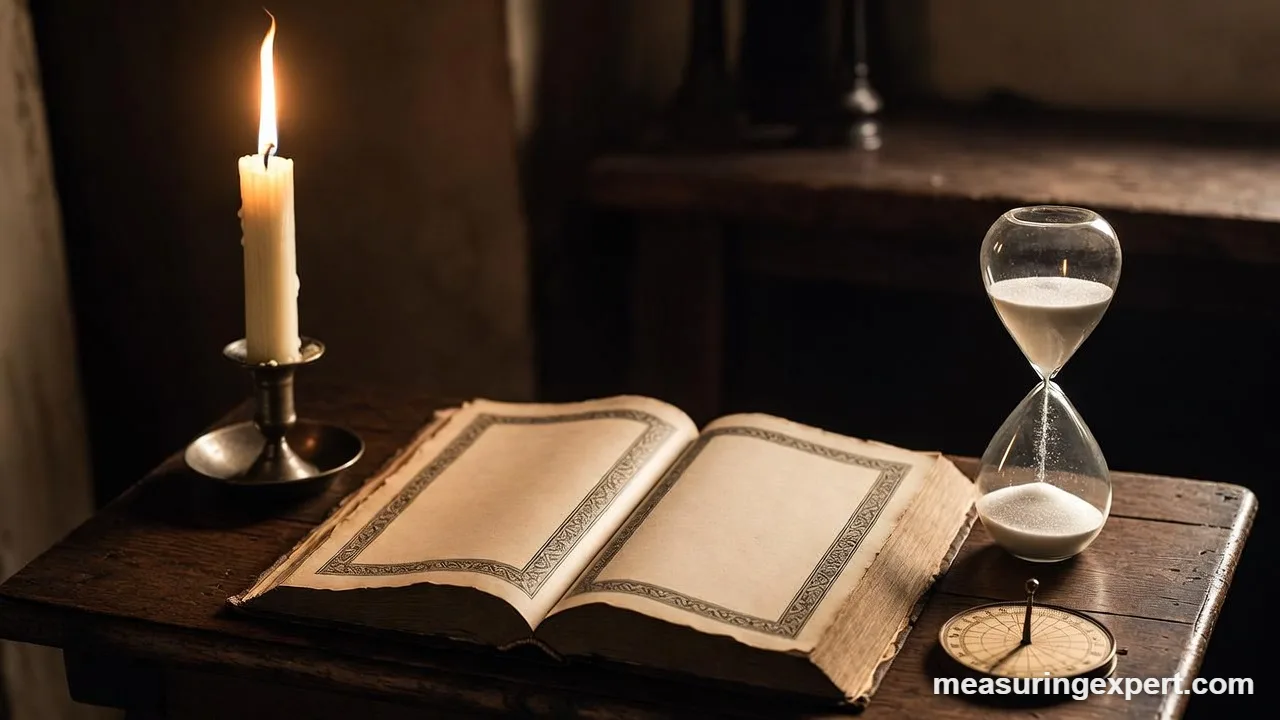 Hourglass on a medieval desk, how to time a moment yourself