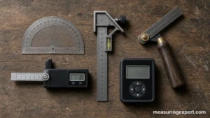 Tools for measuring angles on a workbench