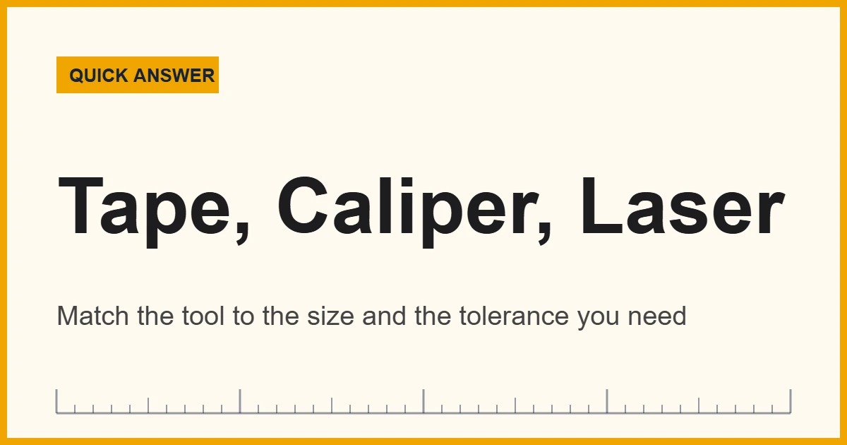 Chart of common tools to measure length, from rulers and tapes to calipers and micrometers