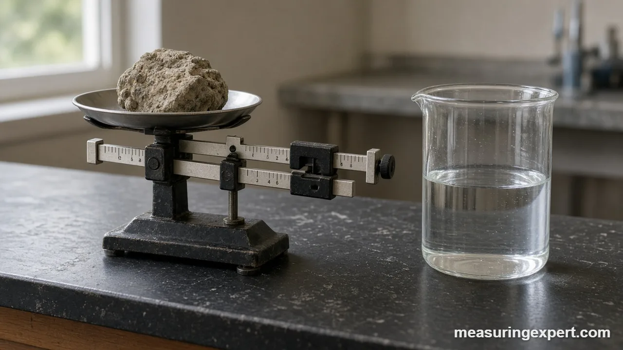 Triple beam balance used to find volume