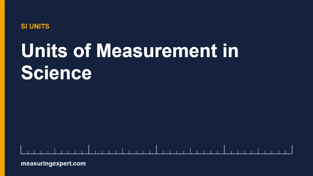 The 7 SI base units of measurement used in science, with their symbols