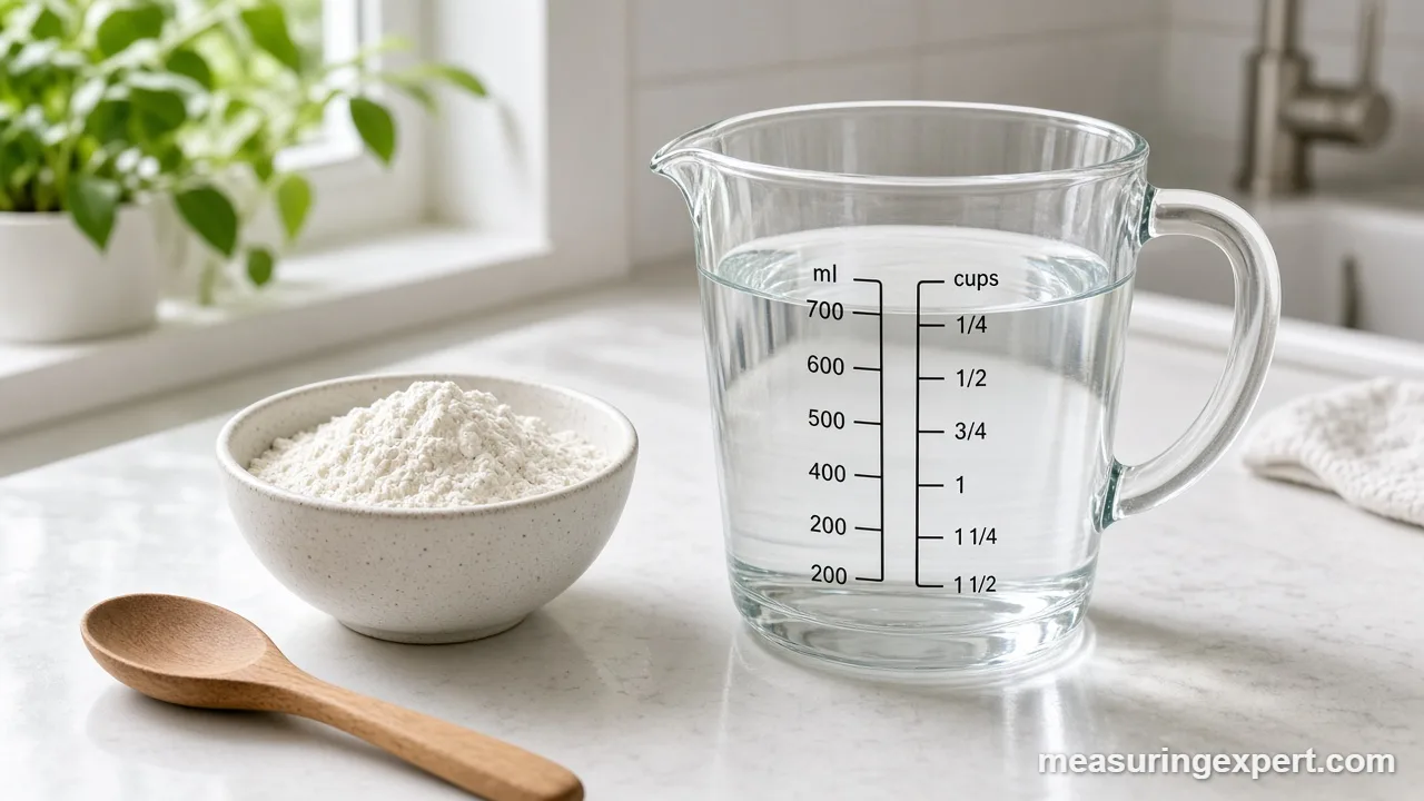 Measuring jug and kitchen scale for liquid and dry ingredients