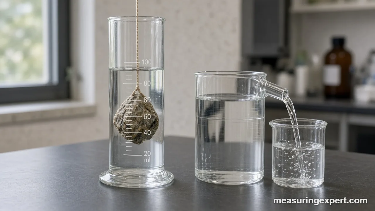 Volume of irregular object by water displacement