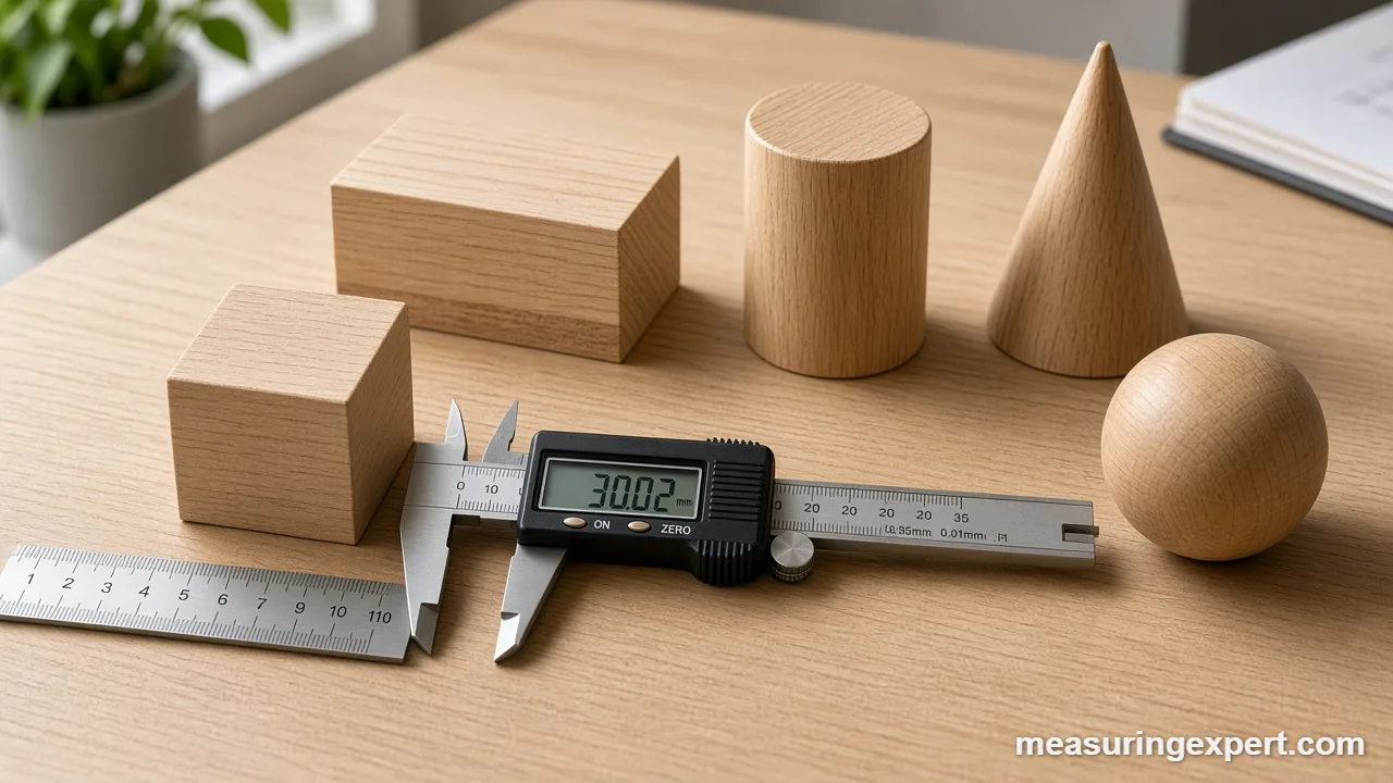 Measuring dimensions to find the volume of a solid