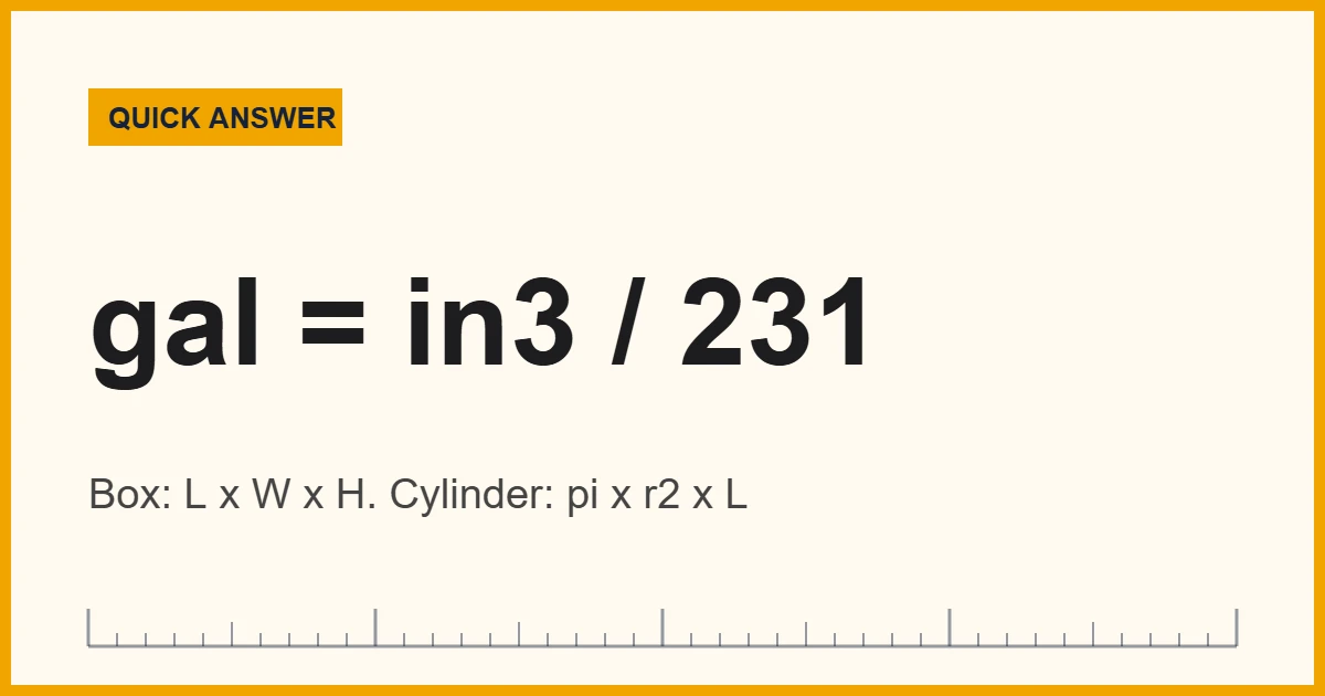 Volume of a tank formulas for rectangular and cylinder tanks in gallons and liters