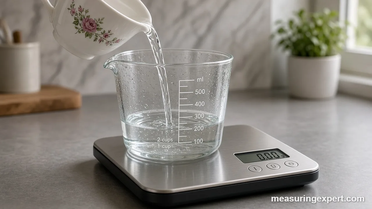 Volume of a teacup by weighing the water
