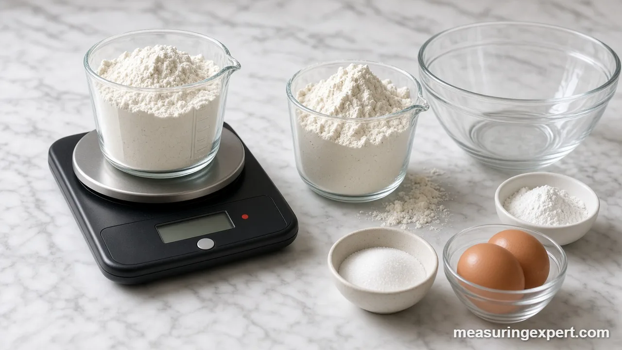 Weight vs volume chart in grams per cup