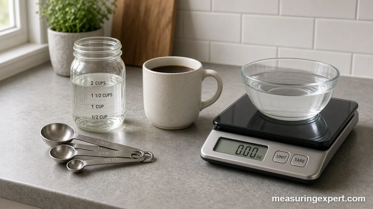 Weighing liquids on a kitchen scale without a measuring cup